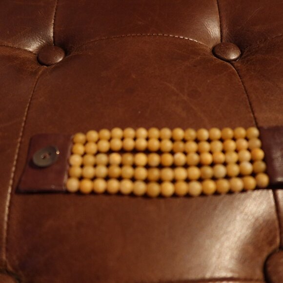 $195 Chan Luu 5 row yellow jade bracelet brown leather - Picture 7 of 16